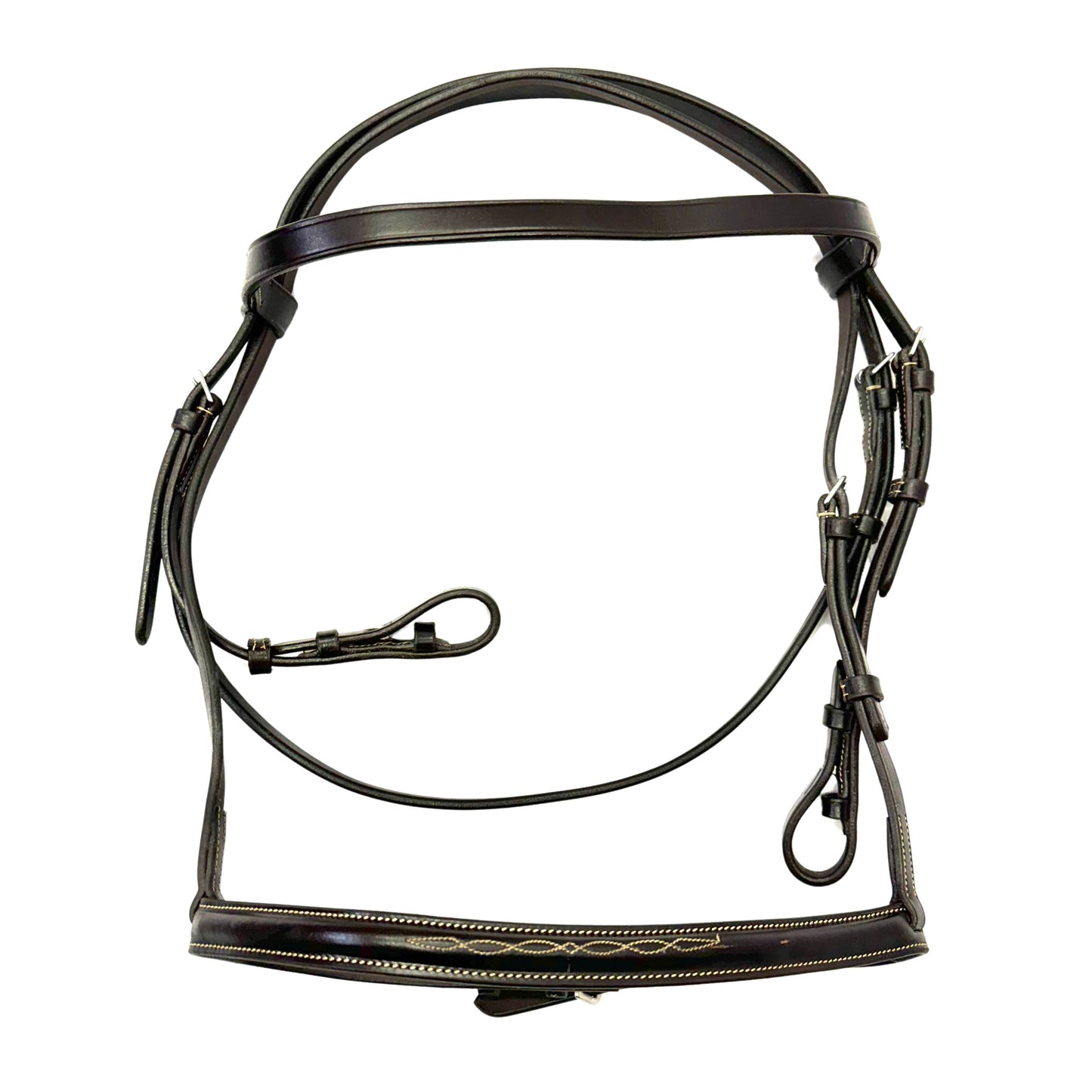 HS#0008 Cob Brown Bridle With Noseband Detail