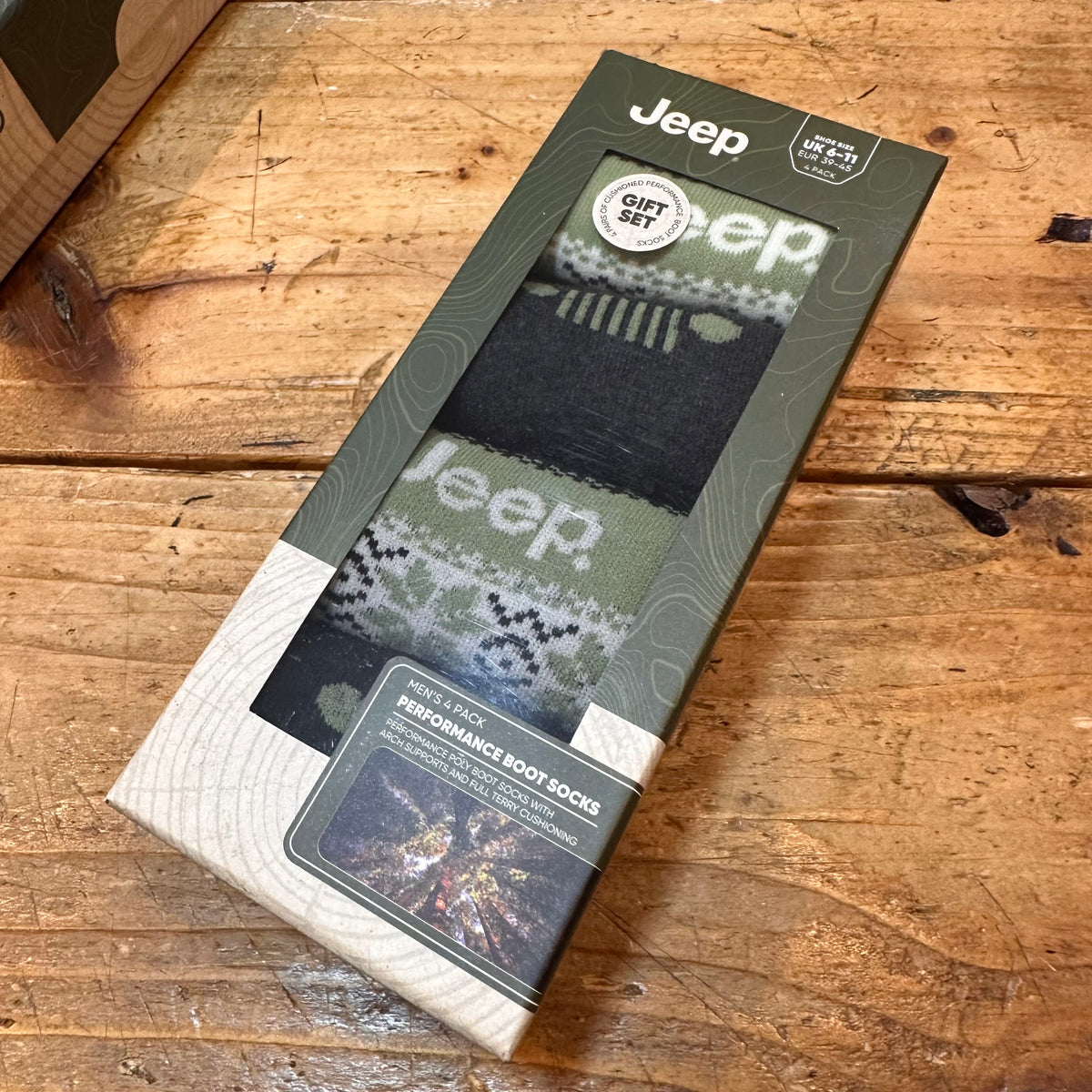 Jeep Fairisle Boot Men's Gift Box Socks - 4Pack