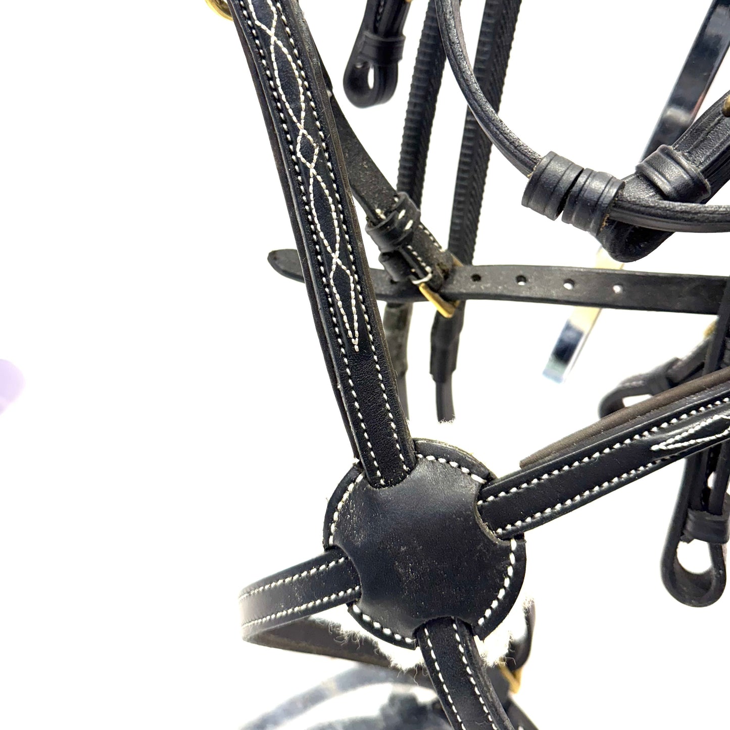 HS#0117 Cob Black Grackle Bridle With Rubber Reins