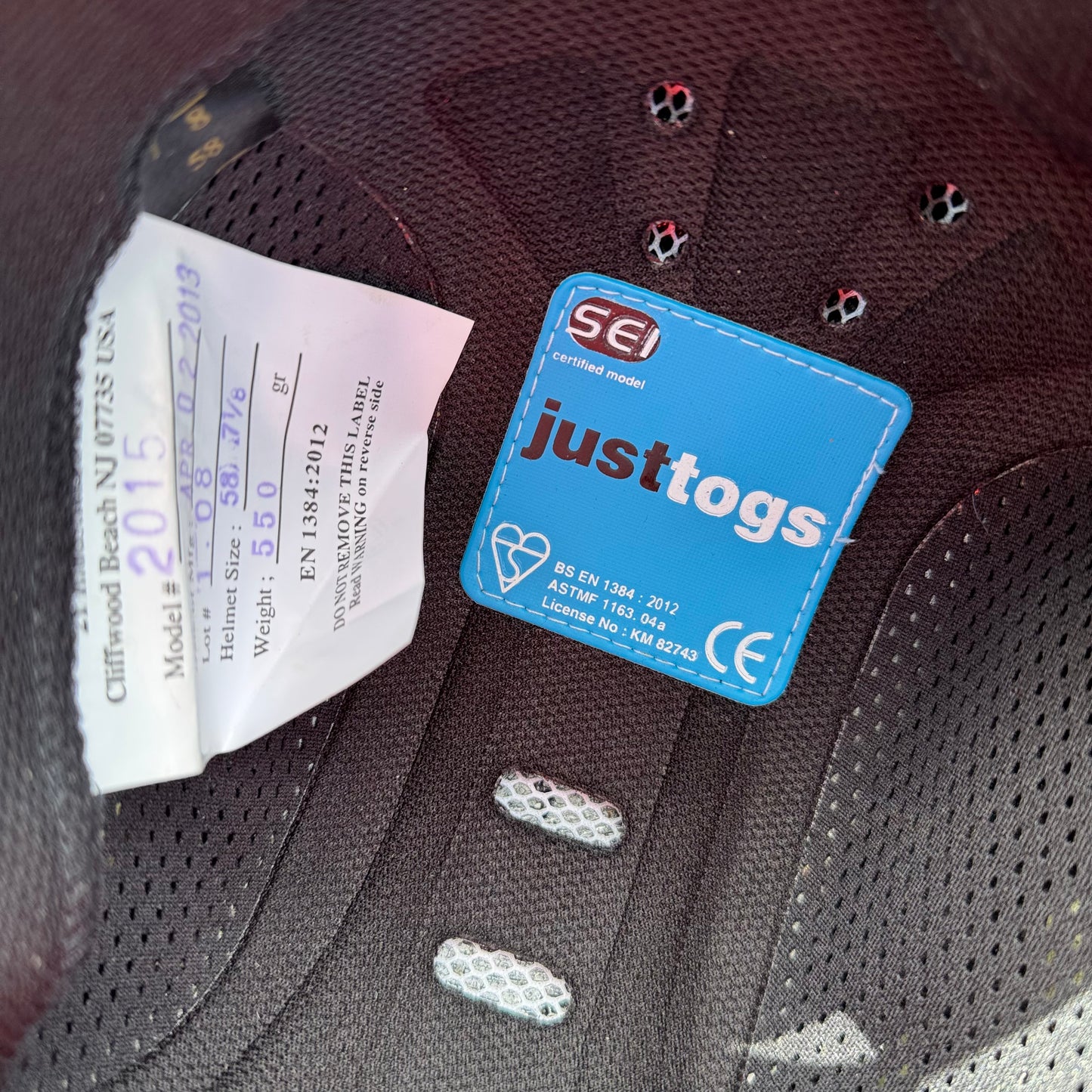 HS#0113 7 1/8 54cm Just Togs Suede Riding Hat (Old Standards)