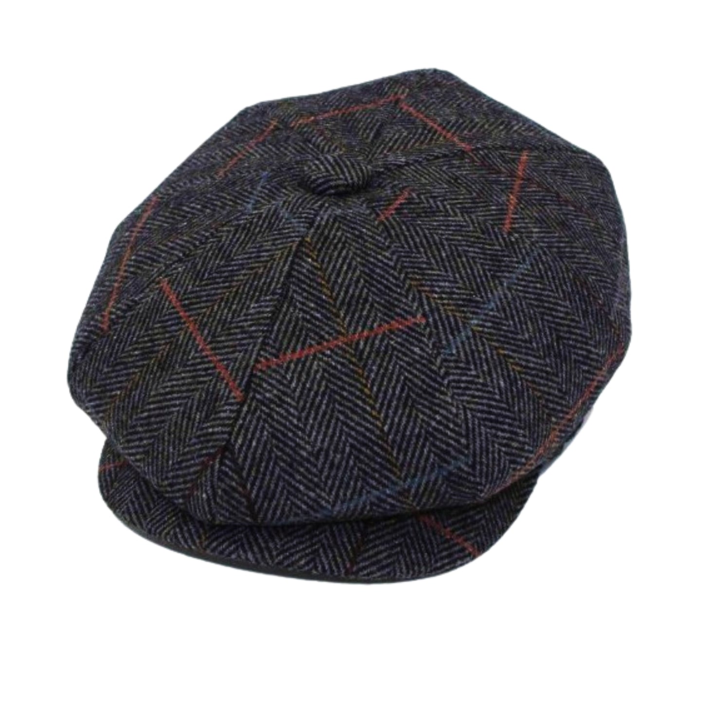 Baker Boy Hat - Grey Check Herringbone