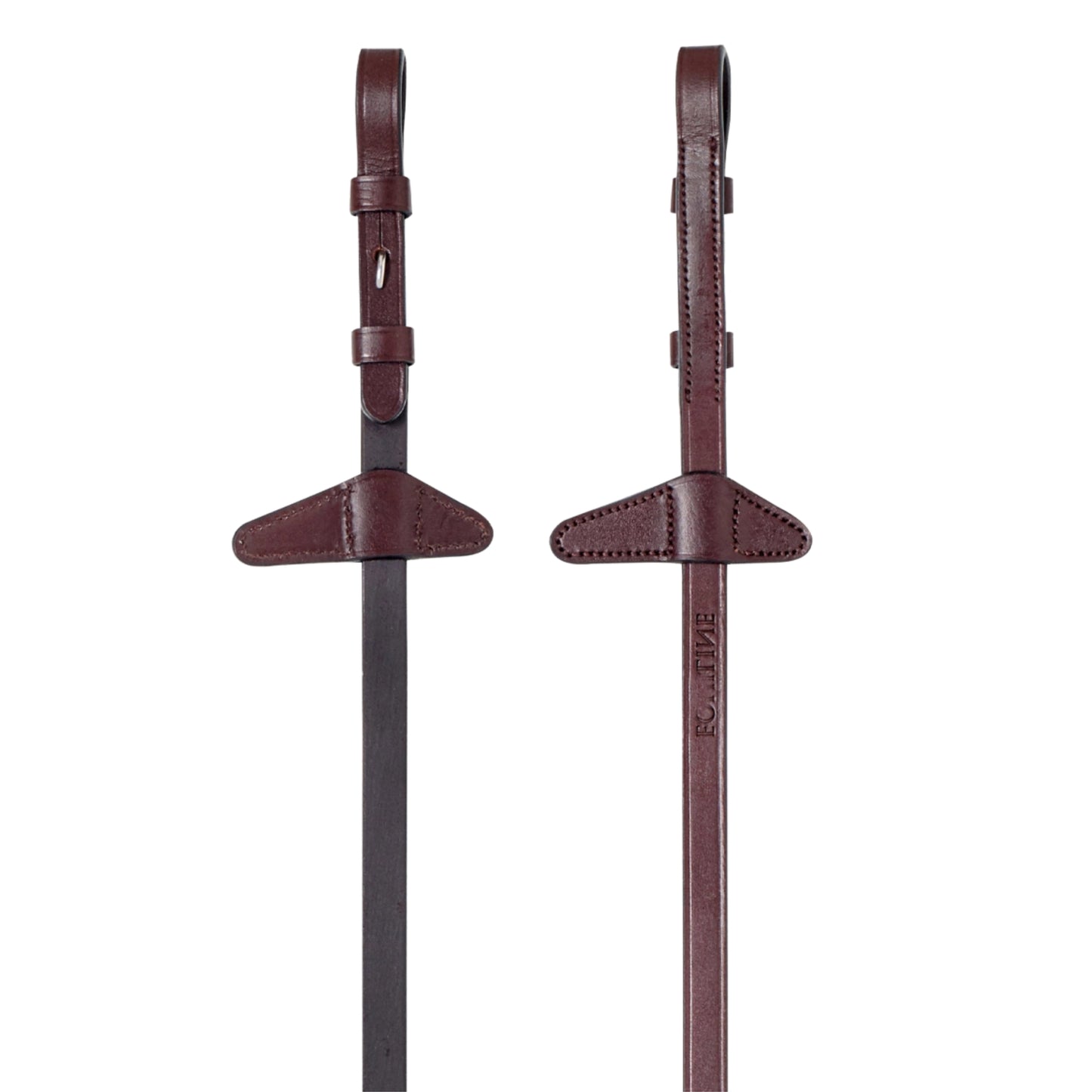 Equiline Rubber Leather Reins With Stoppers