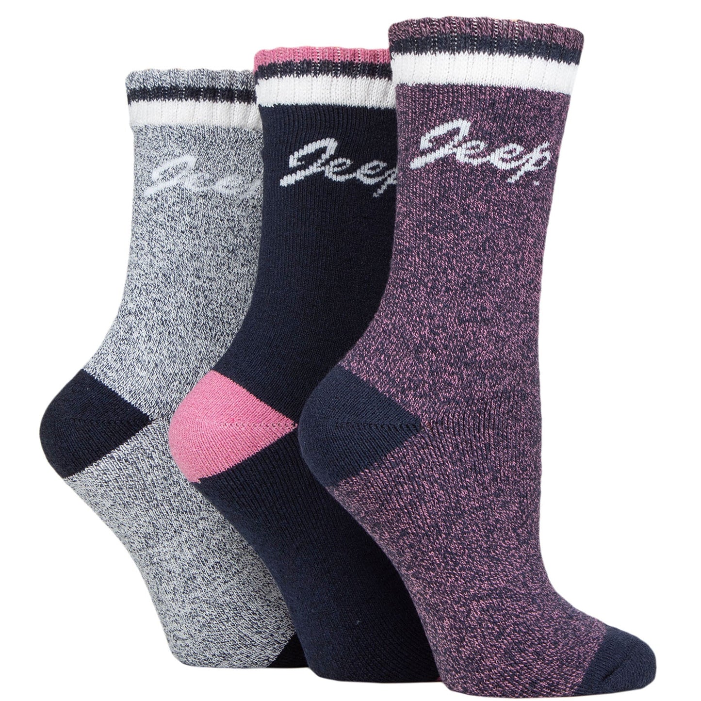 Jeep Full Cushion Boot Socks  Women's - 3 Pack