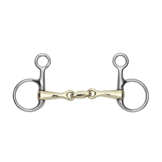 623 Shires Brass Alloy Hanging Cheek Snaffle With Lozenge