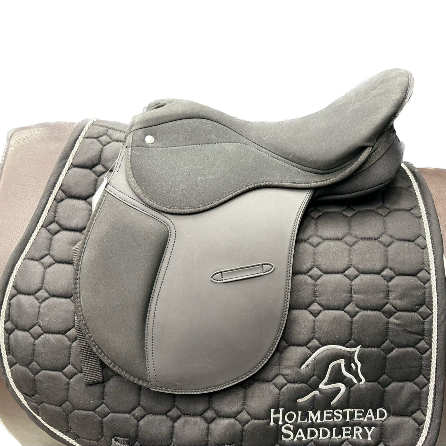 HS#3006  16'' Pony Synthetic Adjustable Saddle Black