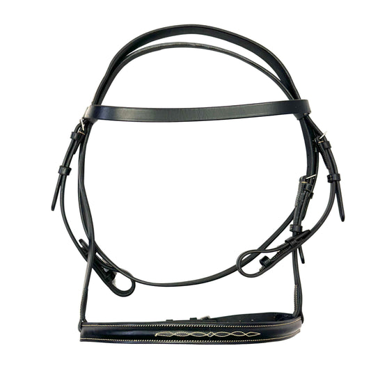 HS#0009 Cob Black Bridle With Noseband Detail