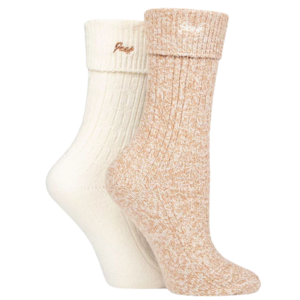 Jeep Womens Super Soft Turn Over Top Boot Socks 2-Pair