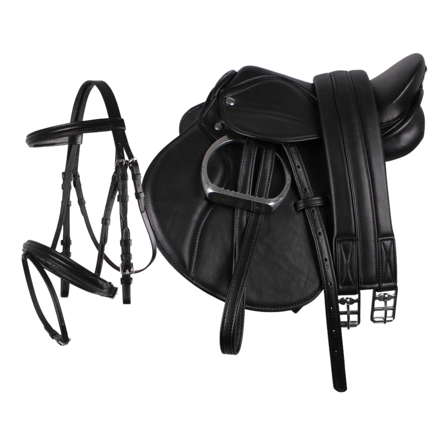 QHP Complete saddle set - Small pony -Black