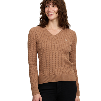 LeMieux Carla Cable V-Neck Knit Jumper