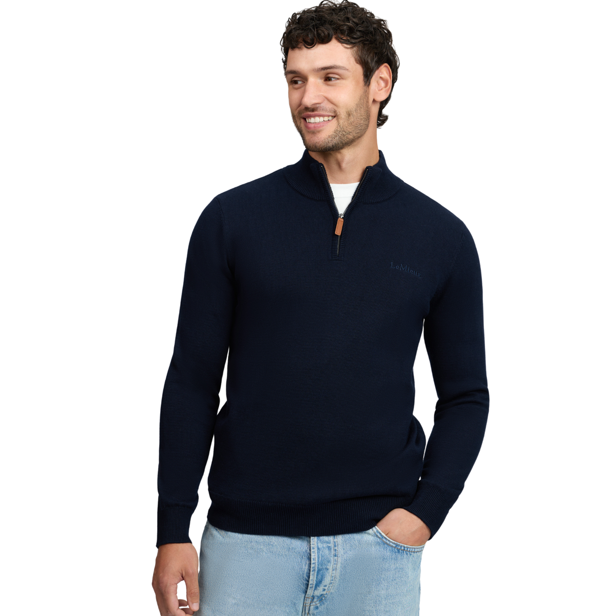 LeMieux Mens Quarter Zip Knit