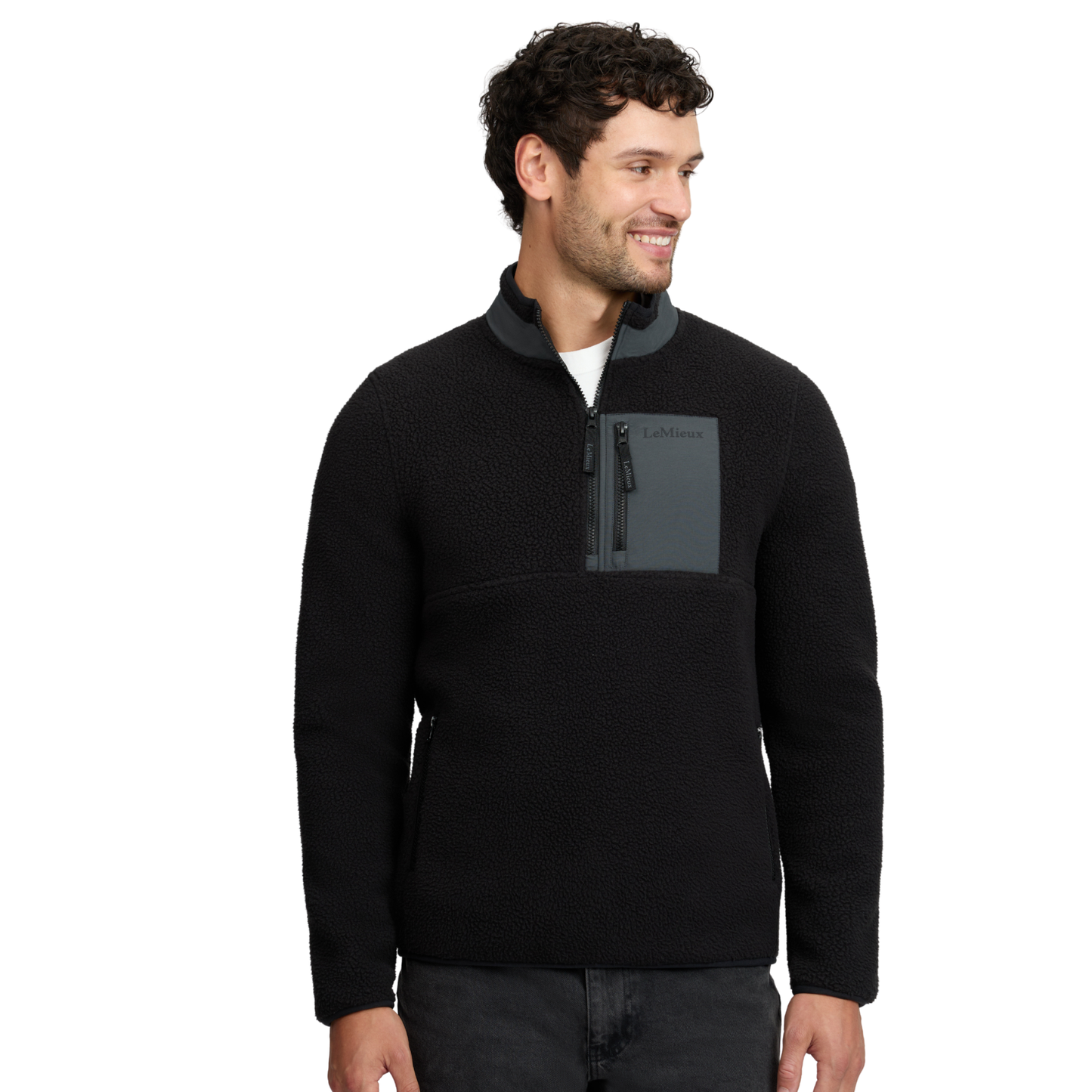 LeMieux Mens Borg Half Zip Sweat