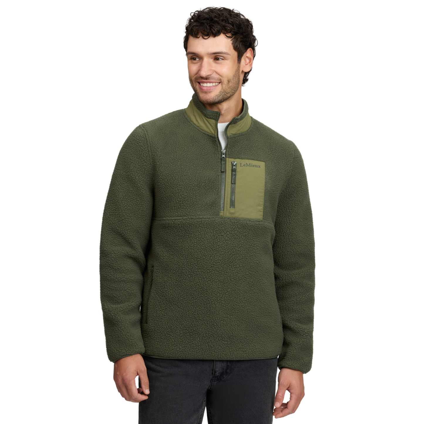LeMieux Mens Borg Half Zip Sweat