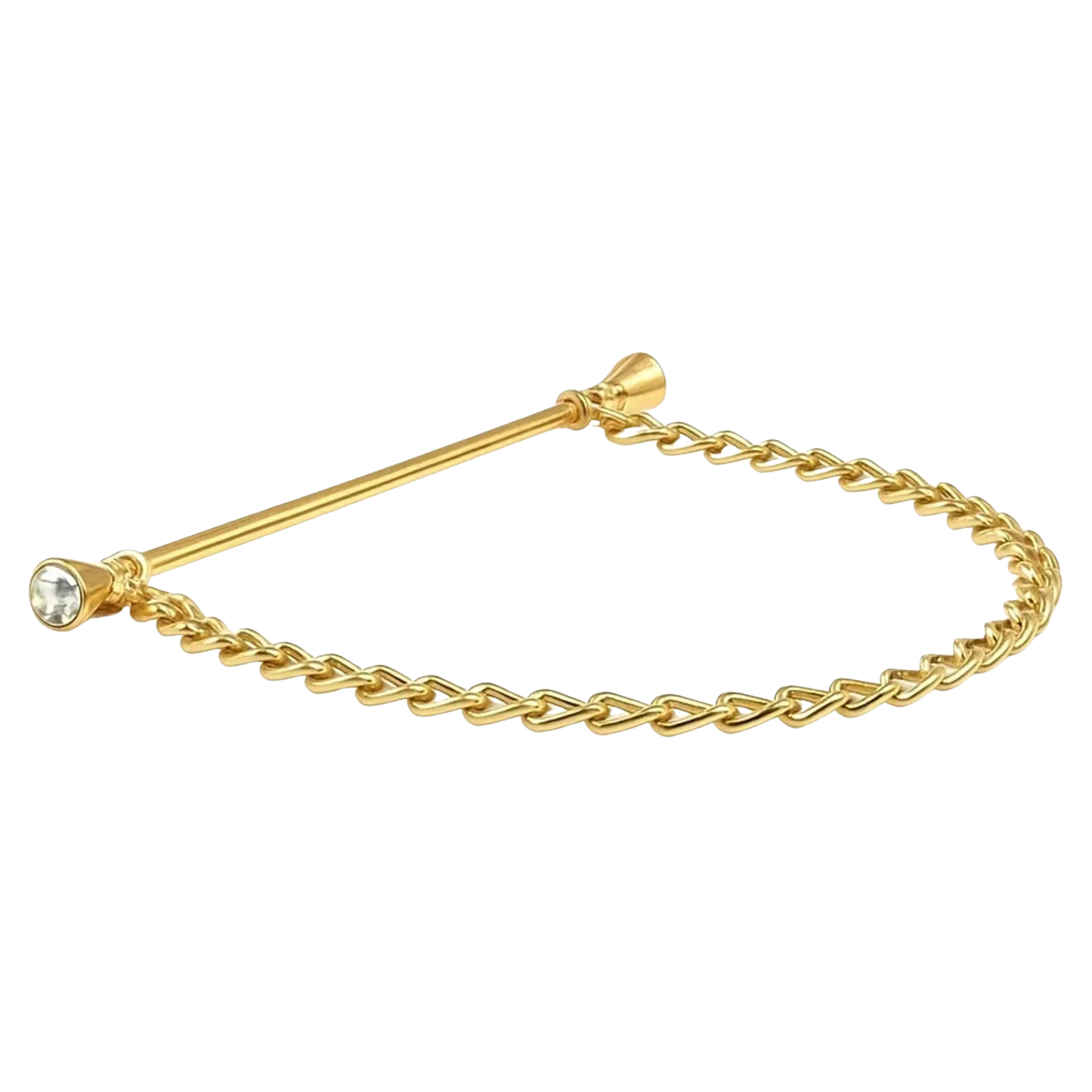 Equetech Crystal Showing Collar Pin and Chain - Gold/Silver Crystal