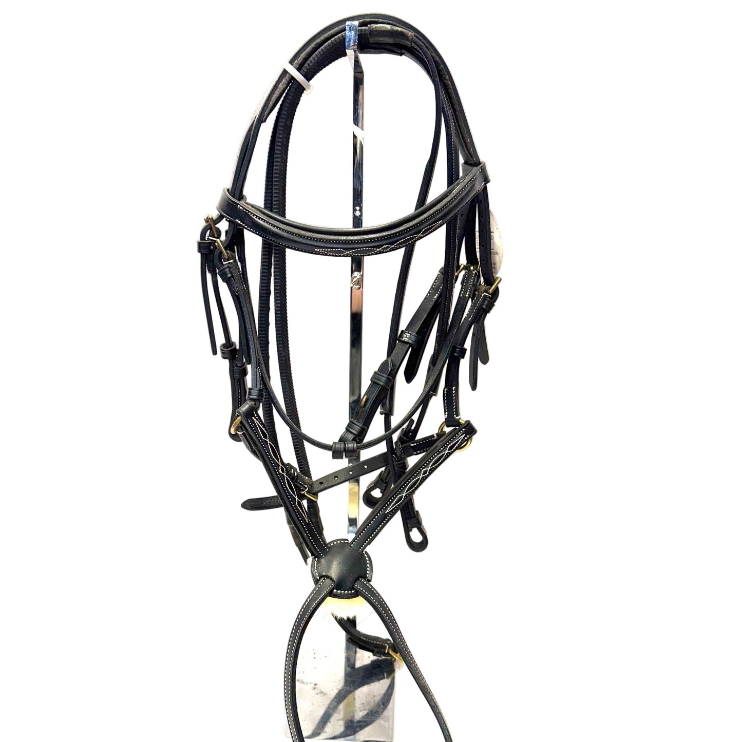 HS#0117 Cob Black Grackle Bridle With Rubber Reins