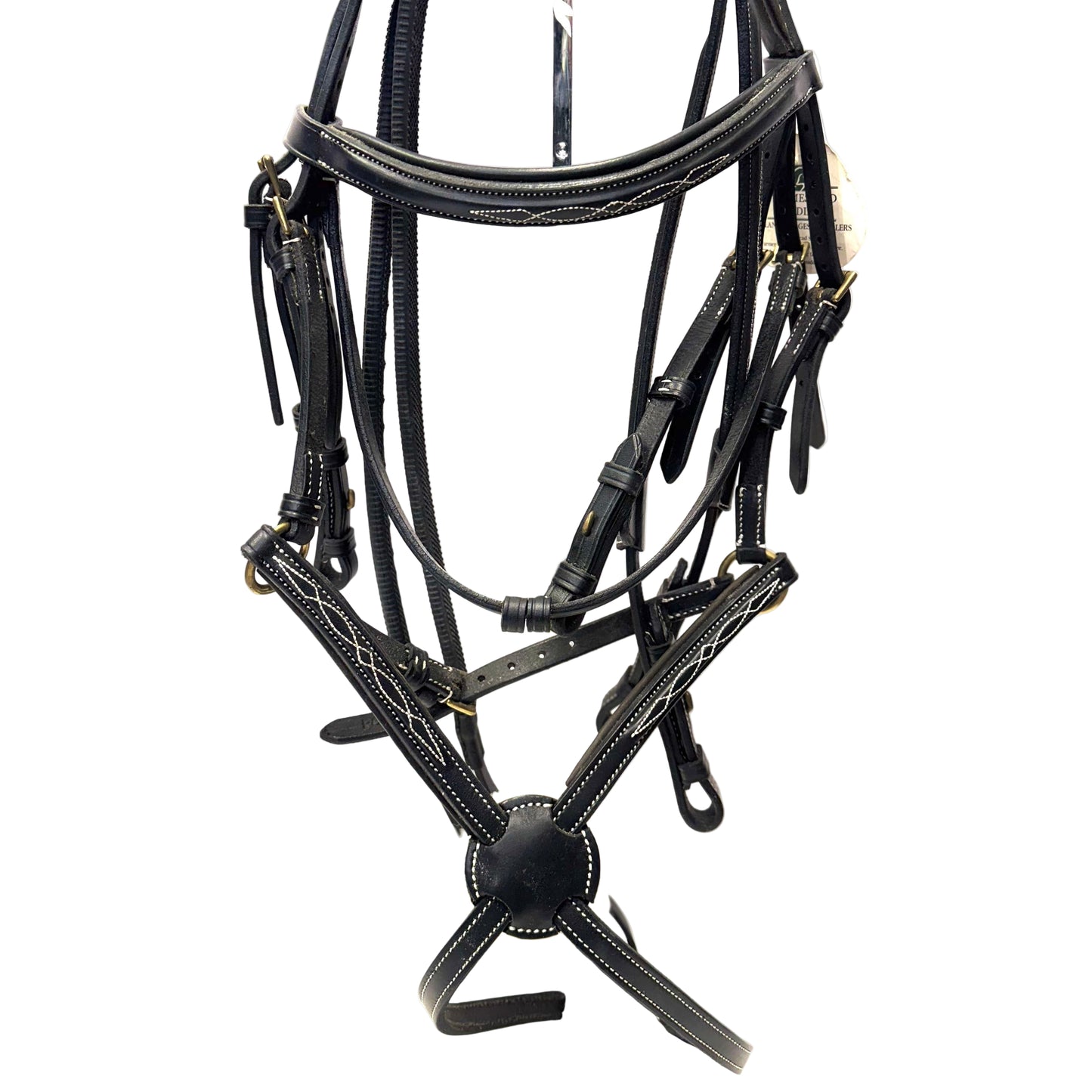 HS#0117 Cob Black Grackle Bridle With Rubber Reins