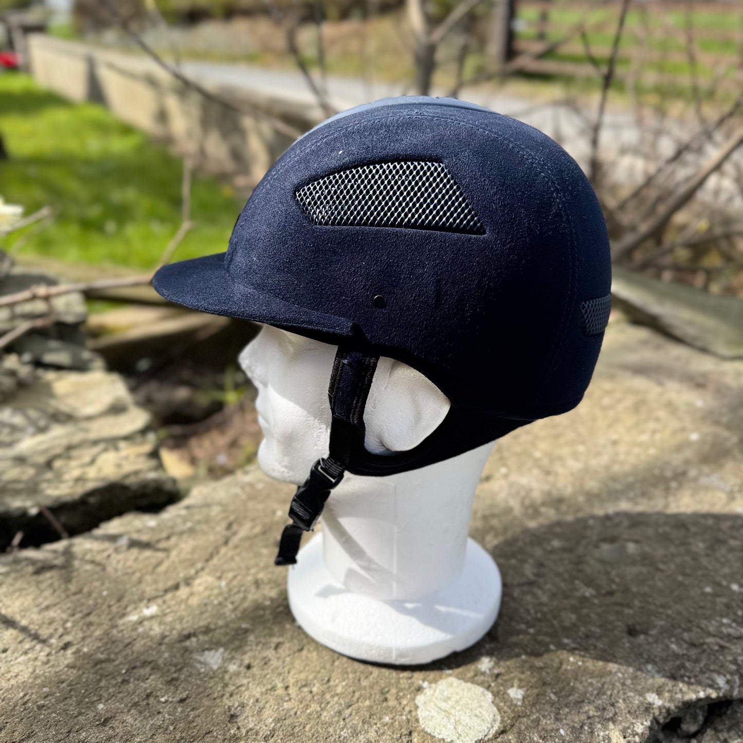 HS#0113 7 1/8 54cm Just Togs Suede Riding Hat  (Old Standards)