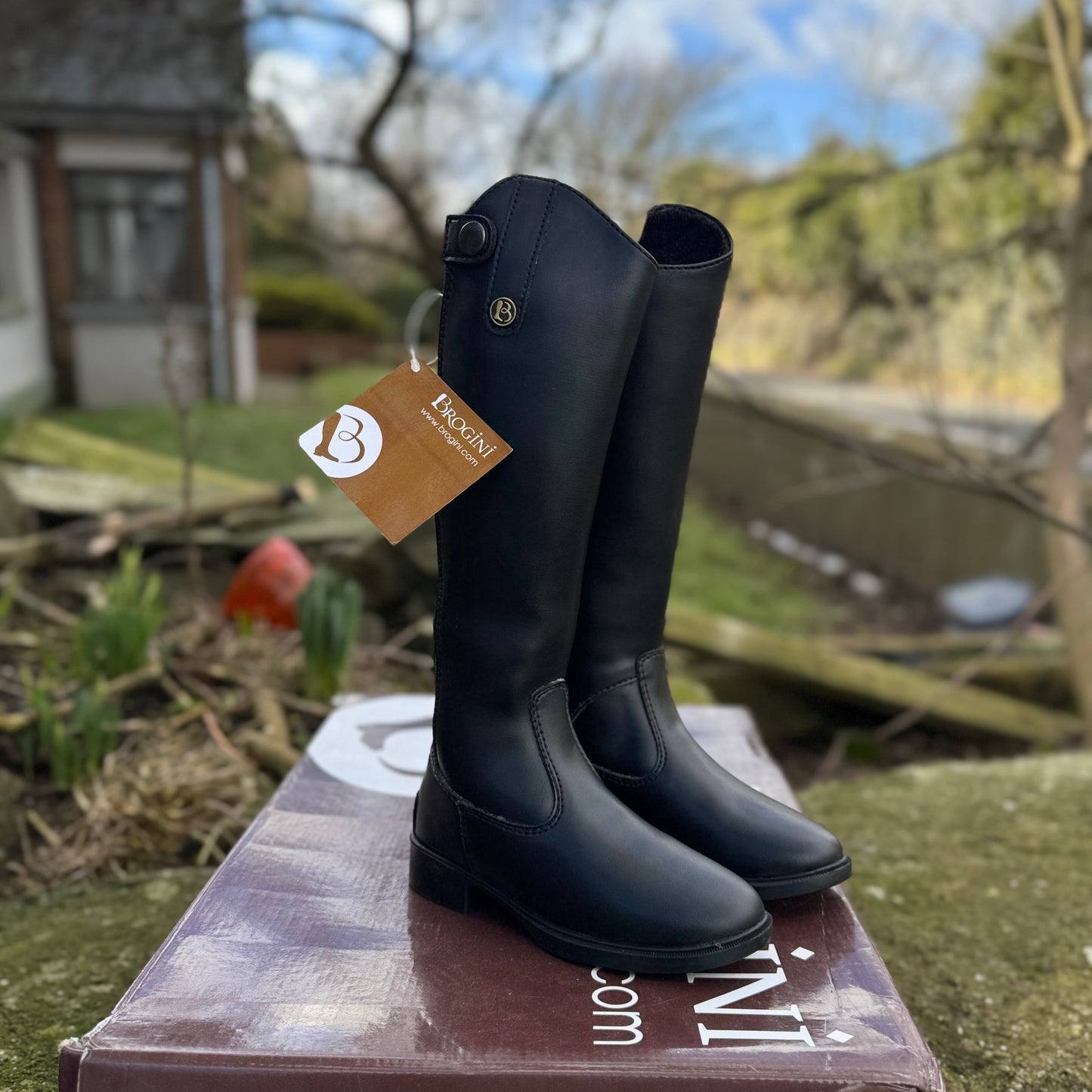 HS#0036 Brogini Kids Long Synthetic Riding Boots Eu 28