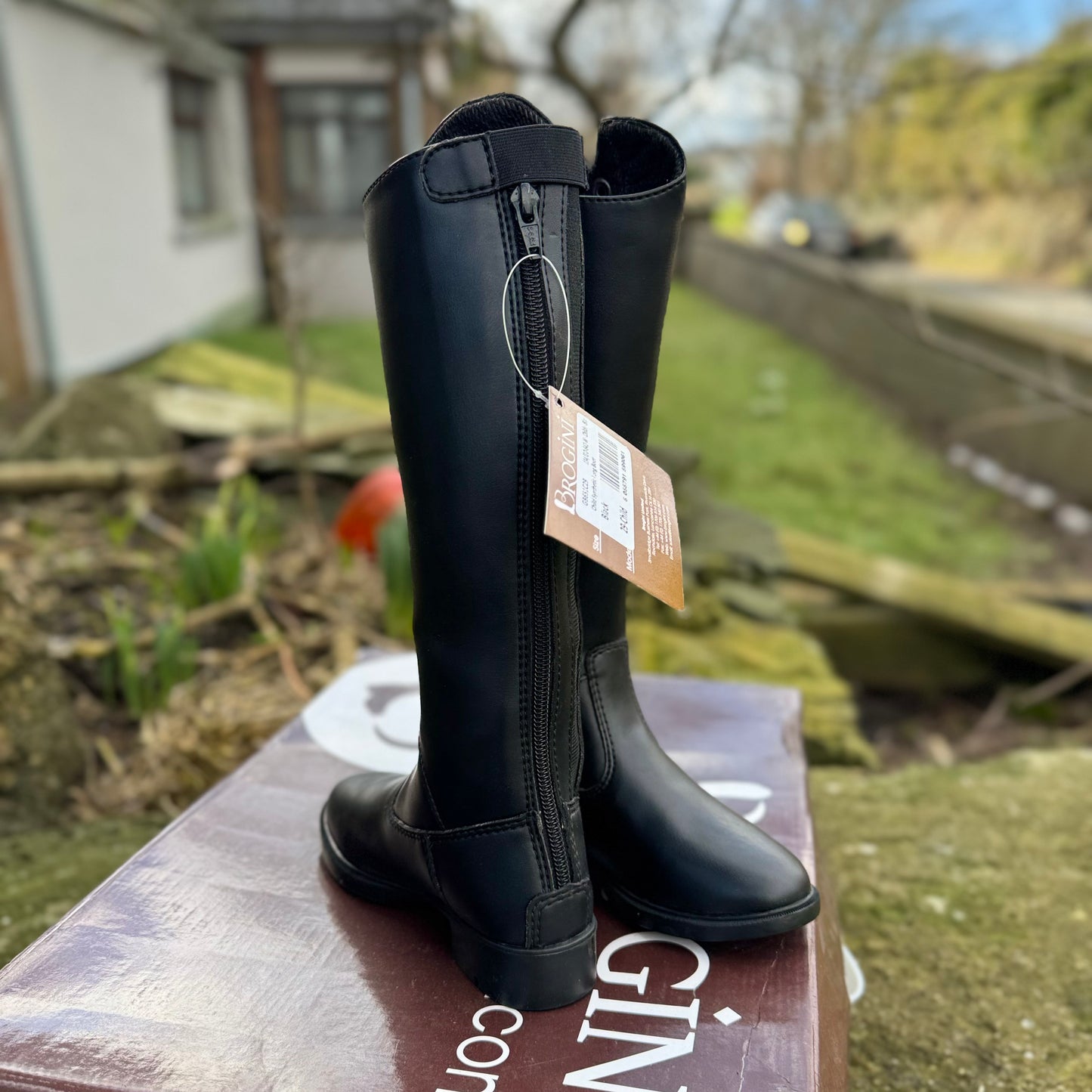 HS#0036 Brogini Kids Long Synthetic Riding Boots Eu 28