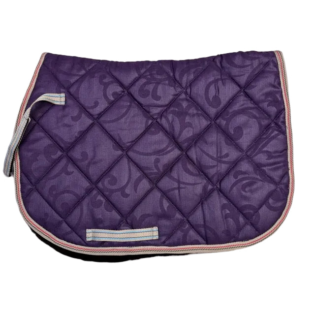 HS#0039 Purple Saddle Pad Faux Fur Lined
