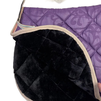 HS#0039 Purple Saddle Pad Faux Fur Lined