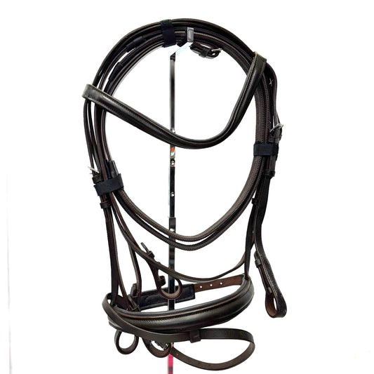 HS#0062 Full Cavesson Bridle With Rubber Reins