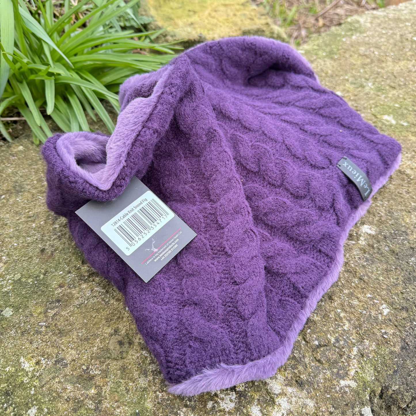 HS#0072 Lemieux Cable Knit Snood Fig