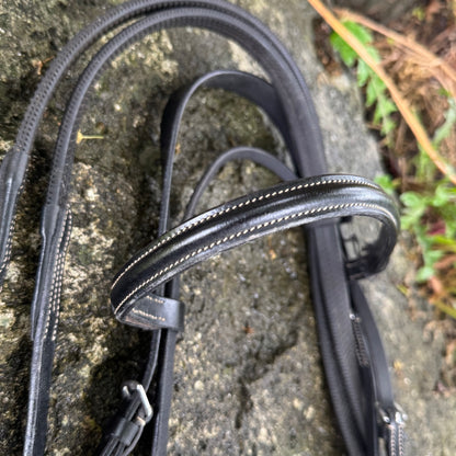 HS#0056 Cob Cavesson Bridle With Rubber Reins