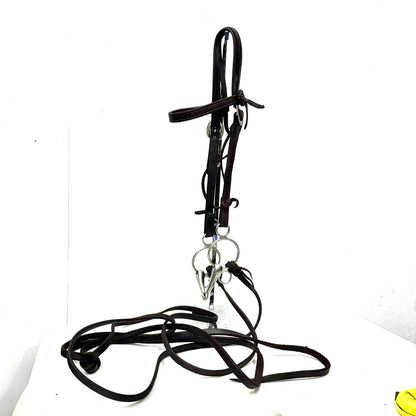 HS#0069 Western Bridle with Split Reins and Bit Full