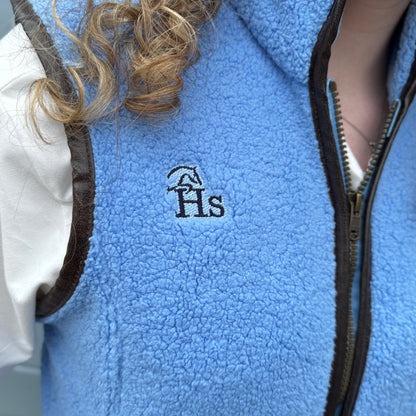 New Holmestead Sky Blue & Cream Teddy Gilet-Girl's
