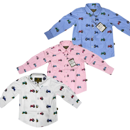 Holmestead Tattersall Long Sleeve Tractor Shirt - Children's