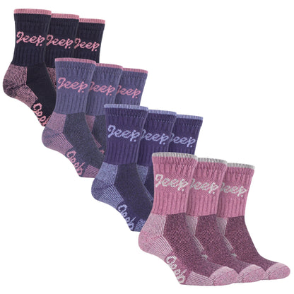 Jeep Terrain Boot Socks Women's - 3 Pack