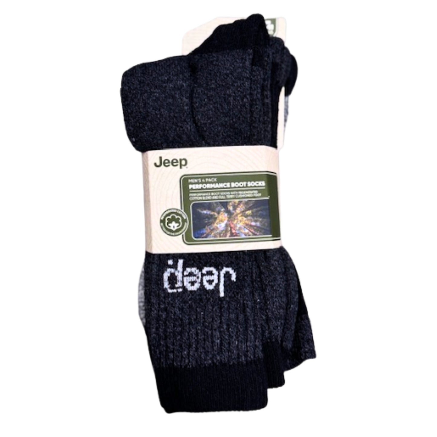 Jeep Performance Boot Socks Men's-4 Pack
