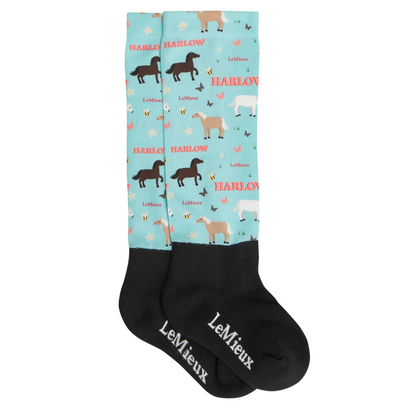 LeMieux Harlow Pony Print Footsie Socks