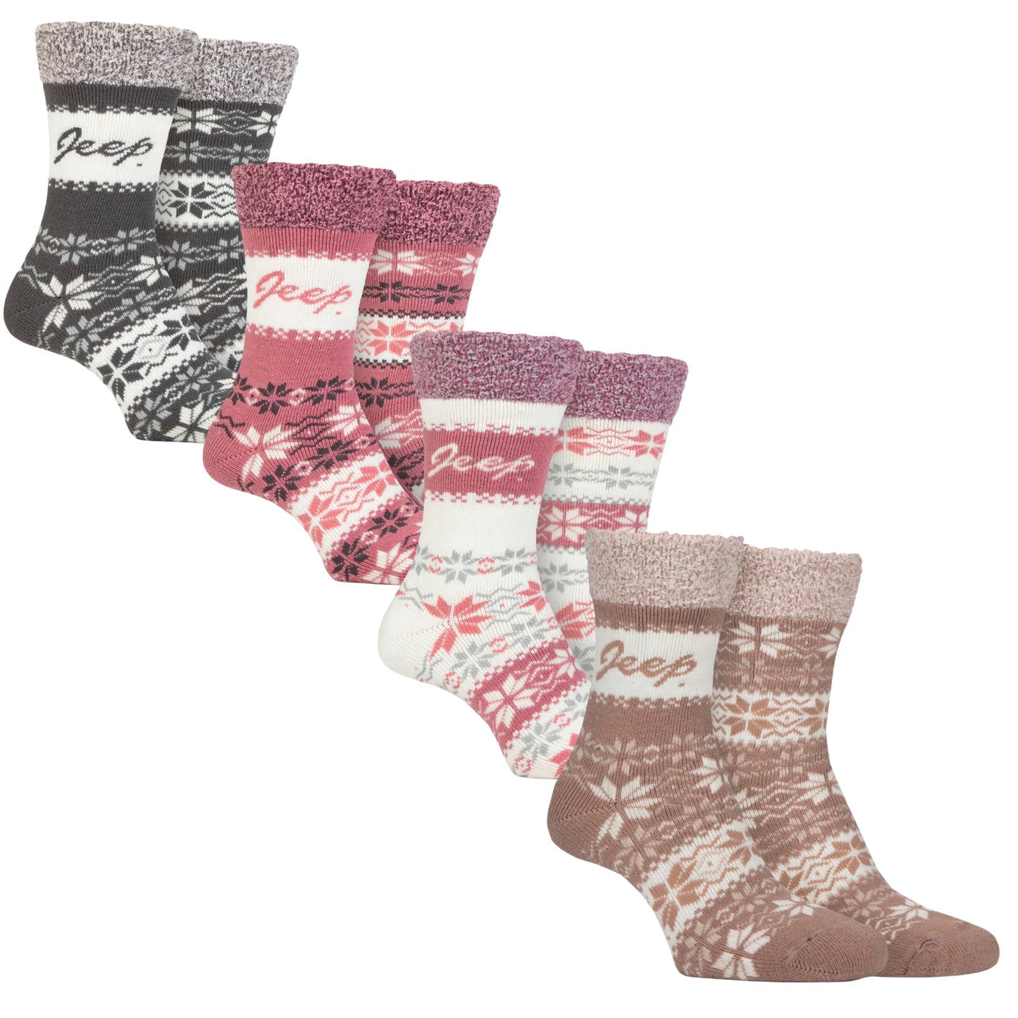 Jeep Thermal Fairisle Boot Socks Women's - 2 Pack