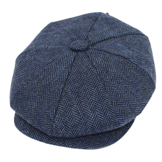 Newsboy Hat - Blue Herringbone