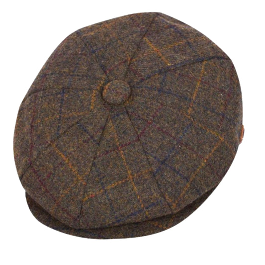 Newsboy Hat - Tweed Check Olive Green