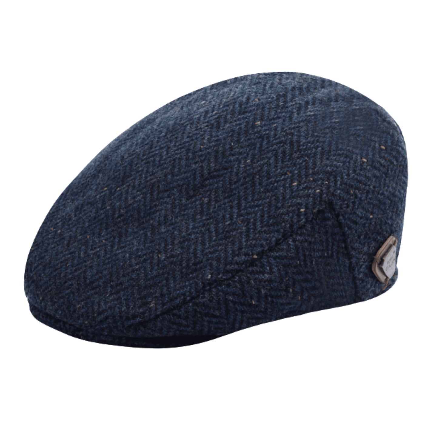 Herringbone Newsboy Flat Cap - Heavy Blue