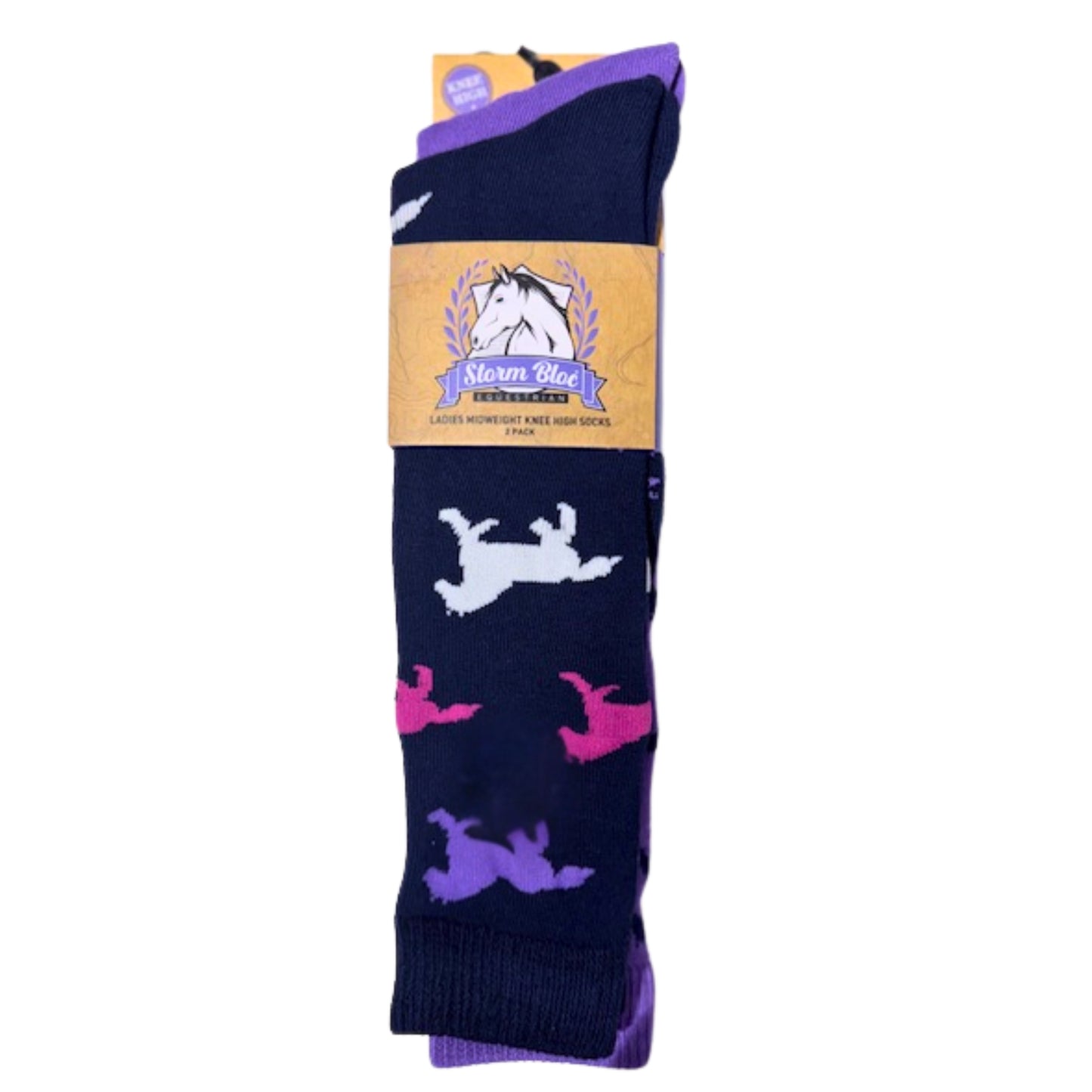 Storm Bloc Equestrian Midweight  Knee High Socks 2 Pack