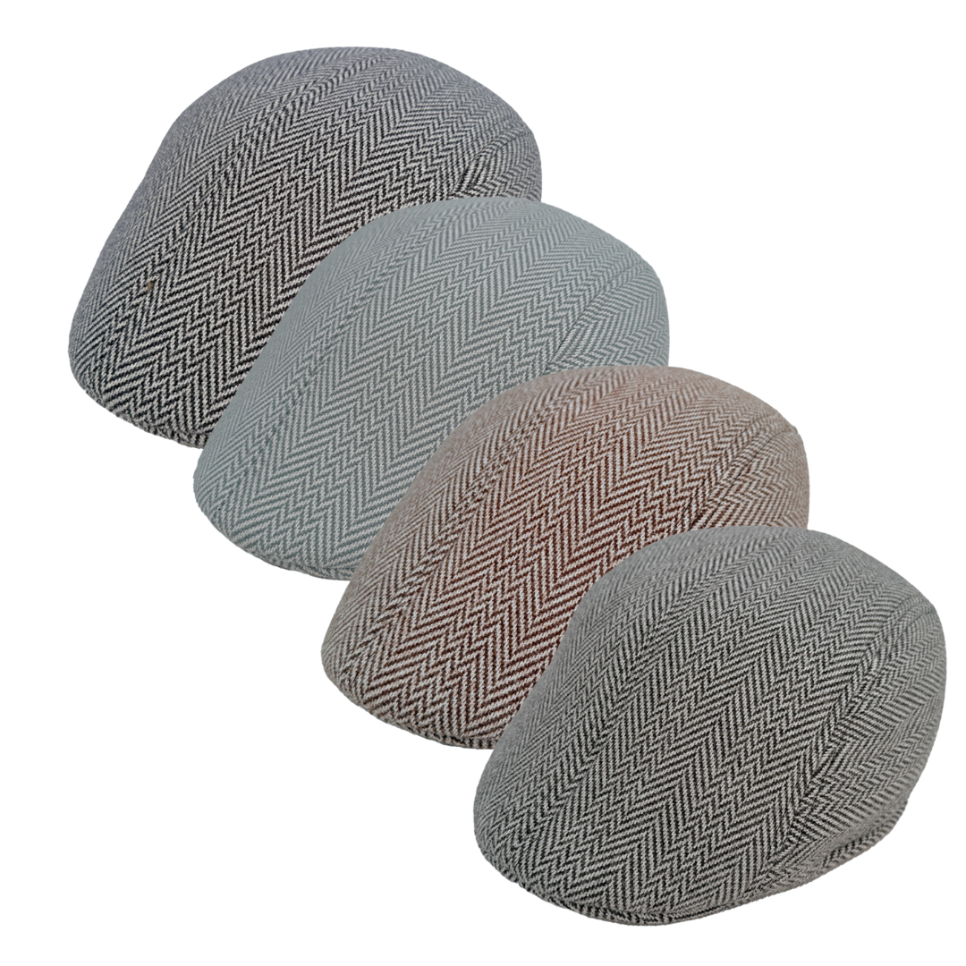 Herringbone Flat hat - Light Check