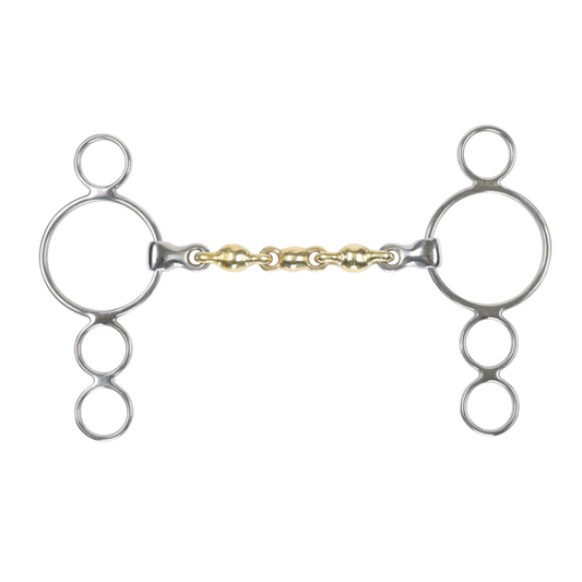 6283 Shires Brass Alloy Waterford Three Ring Gag