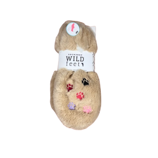 Wild Feet Fluffy Fleece Lined Footsie Slippers