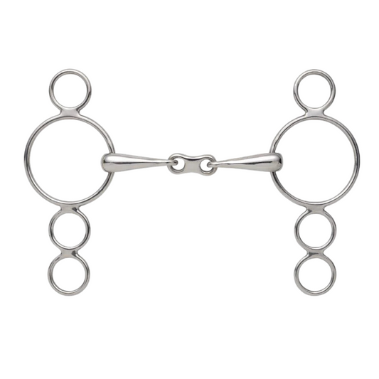 6322 Shires Three Ring Dutch Gag French Link