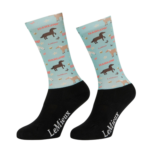 LeMieux Harlow Pony Print Footsie Socks