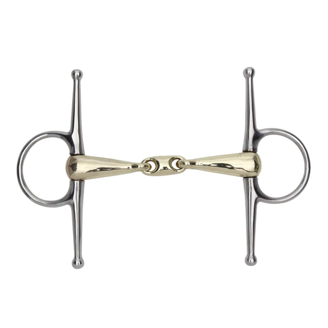 6214 Shires Brass Alloy Snaffle With Lozenge