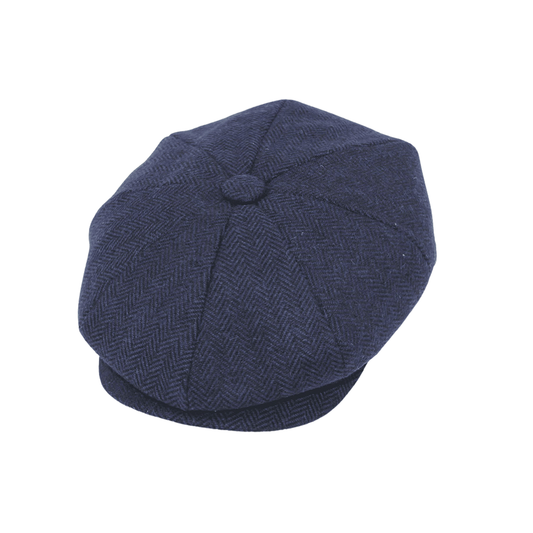 Herringbone Newsboy - Navy