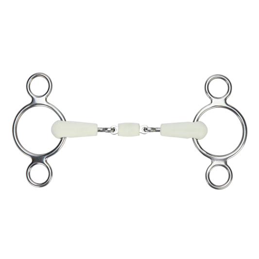 6370 Shires EquiKind Softie 2 Ring Gag Peanut Link