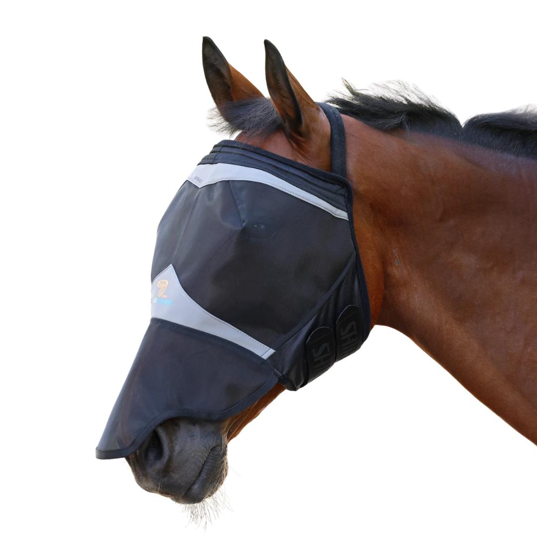 Shires FlyGuard Pro Fine Mesh Earless Fly Mask with Nose